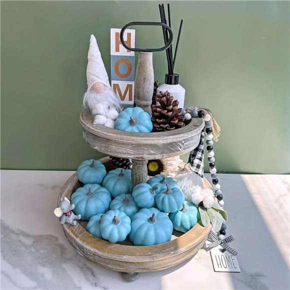 12Pcs Small Artificial Teal Pumpkins Decorative Halloween Pumpkins Foam Pumpkins - Picture 4 of 7